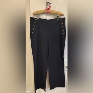 Ann Taylor Navy Trousers with Button Details. Size 16